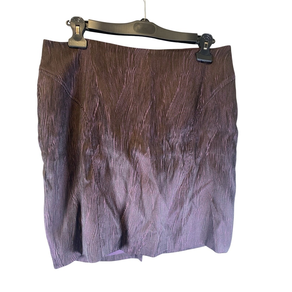 Calvin Klein Womens Mini Skirt Size 14 Purple Black Lined Tiger Stripe NWT Y2K